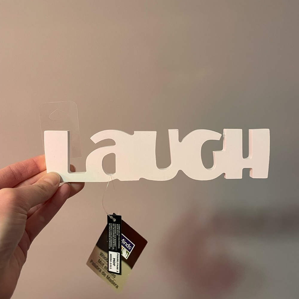 “Laugh” Wooden Word Art/Decor piece
